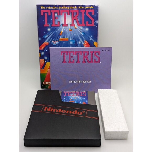 Tetris (Nintendo NES, 1985) CIB w/ Box, Cart, Sleeve, Manual ~ Tested & Works - Picture 8 of 12